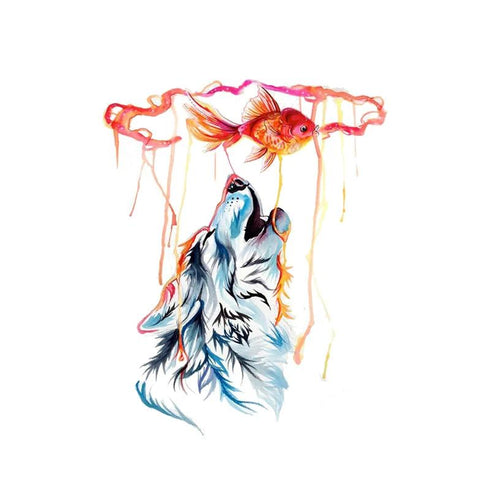 Tatouage Loup Drôle
